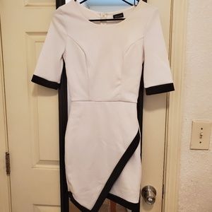White dress with black trim